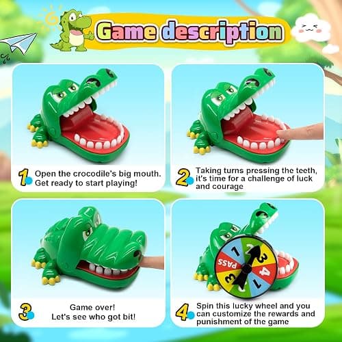 Upgraded Crocodile Teeth Dentist Game For Kids, Alligator Push Teeth Down, Funny Board Game thumbnail 4