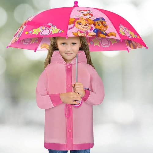 Nickelodeon girls Kids Umbrella and Poncho Raincoat Set, Paw Patrol Girls Rain Wear for Toddler 2-3 Or Kids 4-7 thumbnail 2