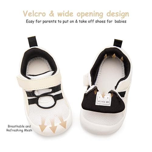 Ukicbaby Baby Shoes Boys Girls First Walking Shoes Wide Toe Box Barefoot Zero Drop Infant Shoes Lightweight Nonslip Soft Breathable Toddler Sneakers 6-24 Months thumbnail 6