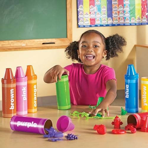 Learning Resources Rainbow Sorting Crayons - Toddler Gifts, Toddler Accessories, Jumbo Stacking Toys, Fine Motor Skills, Classroom And Preschool Activities, Montessori thumbnail 2