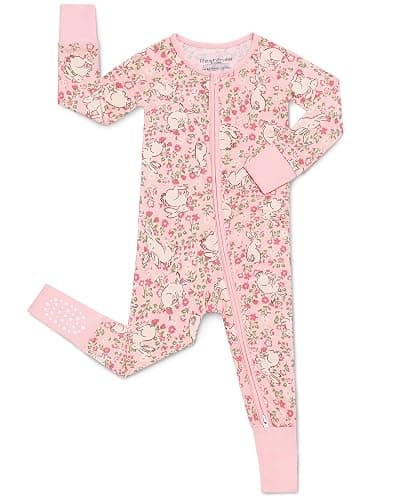 babee Reshinee Bamboo Viscose Convertible Baby Footies Pajamas, footies for babies, Zipper Pajamas Baby Girls 0-24M - Image 1