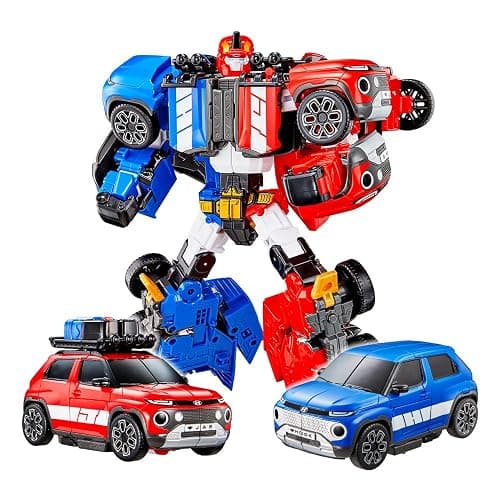 New TOBOT, TOBOT Twins, Youngtoys Transforming Collectible Vehicle to Robot, Heroes Animation Character Toys for Kids 4 and up Transform Toys Cars, Large Size Integration 10-inch - Image 1