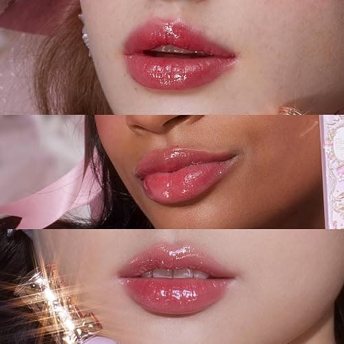 Flower Knows Violet Strawberry Rococo Glowy Lip Gloss,Moisturizing Shimmery Hot Pink Plumping Lip Oil,Hydrating Lip Tint for Girls&Women,Vegan & Cruelty-Free,0.12 Fl Oz(G02 Rasberry Booze) thumbnail 3