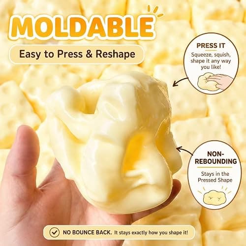 Realistic Swiss Cheese Squishy Toy – Dough Texture Stress Relief Fidget Toy for Adults, Anxiety Relief Sensory Tool, Unique Desk Decor, Not Edible-1PC thumbnail 4