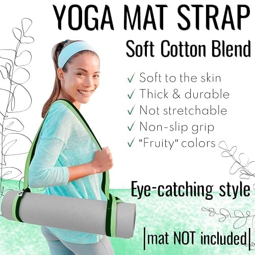 TECEUM Yoga Mat Strap – 30+ Colors – Adjustable Mat Holder Sling Carrier for All Mats [Mat Not Included] thumbnail 2