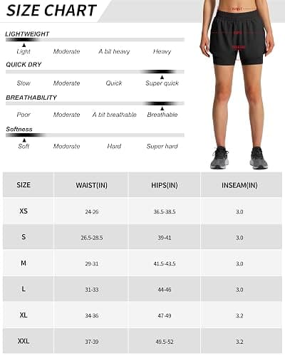 Ksmien Women's 2 in 1 Running Shorts Quick Dry Athletic Gym Workout Shorts with Liner Phone Pockets thumbnail 7