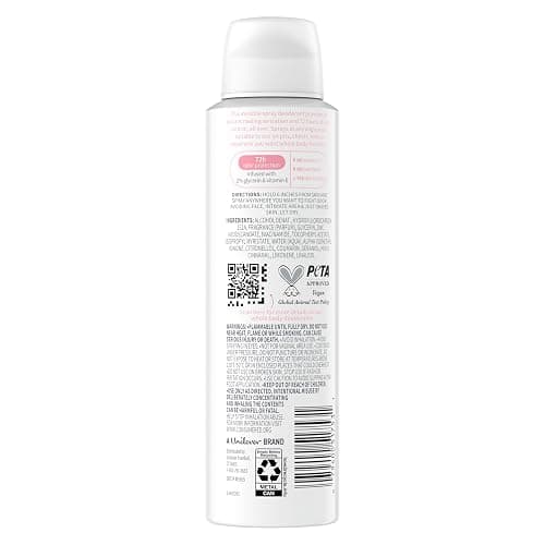 Dove Whole Body Deodorant Cooling Spray Raspberry & Rose Aluminum Free 4oz thumbnail 2