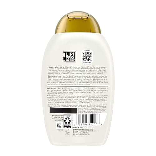 OGX Nourishing + Coconut Milk Conditioner, Hydrating & Restoring Conditioner Moisturizes for Soft Hair After the First Use, Parabens-Free, Sulfate-Free Surfactants, 13 fl. Oz thumbnail 9