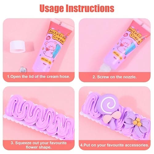 Mesenymm Cream Glue, 12 PCS 15ml Simulation Cream Glue Kit, DIY Phone Case Kit with 12 PCS Piping Tip for Case Craft Party Birthday Gifts Mirror Jewelry Accessories thumbnail 5