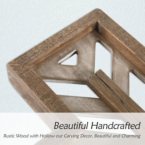 Crucifix Wall Cross - 12 Inch Handmade Unique Rustic Wooden Catholic Spiritual Art Church Home Room Decor - Brown thumbnail 5