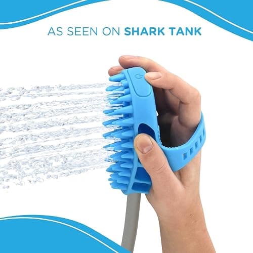 Aquapaw Dog Bath Brush Pro & Dog Shower Attachment - Large Silicone Rubber - Sprayer & Scrubber in One with 8ft Hose Attachment & Shower Wand for Bathing - Pet Bath Supplies thumbnail 8