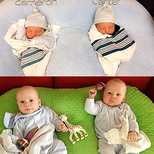KEAAN Coussin d'allaitement multifonctionnel pour jumeaux, coussin d'allaitement pour femmes enceintes, tissu en coton lavable en machine, coussin de soutien pour jumeaux, gris thumbnail 6