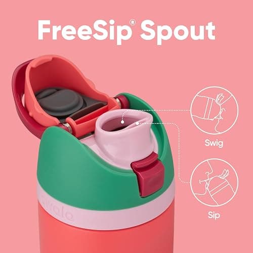 Owala FreeSip Insulated Stainless Steel Water Bottle with Straw for Sports, Travel, and School BPA-Free Sports Water Bottle, 24 oz, Strawberry Field thumbnail 4