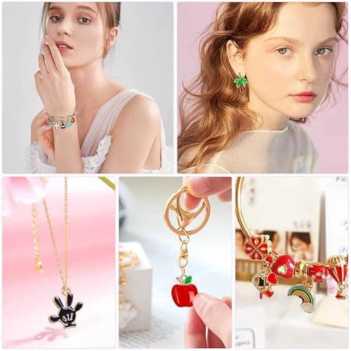 400Pcs Charms for Jewelry Making, Assorted Enamel Bracelet Bangle Charms, Mixed Bulk Metal Necklace Earring Charm for Jewelry Making thumbnail 2