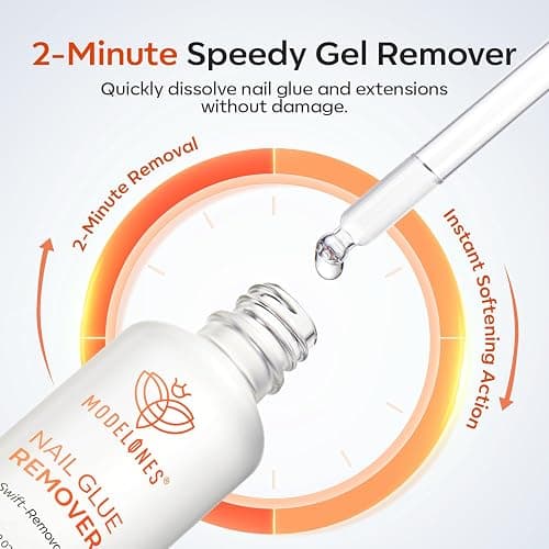 Modelones 50 ML Nail Glue Remover for Press On Nails, Upgrade Clear Stick On Nails Remover for Acrylic Tips, Nail Polish Remover with Wood Stick thumbnail 3
