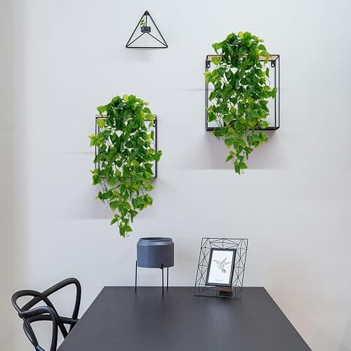BLEUM CADE Fake Hanging Plants, 2pcs Artificial Hanging Plant, Faux Pothos Vines Hanging Plant Greenery for Wall Home Living Room Indoor Outdoor Decor (No Baskets) - Pothos Ivy Vines - 2pcs thumbnail 7
