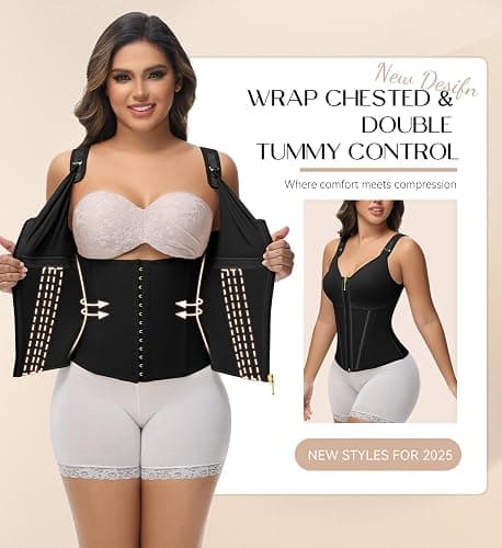 SHAPSHE Waist Trainer Corset for Women Tummy Control Sport Workout Body Shaper Vest for Women Postpartum Gym Zipper and Hooks thumbnail 2
