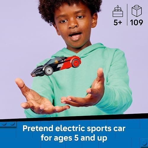 LEGO City EV Supercar Building Toy for Kids - Pretend Play Set for Boys & Girls, Ages 5+ - Sports Car Toy W/Driver Minifigure - Gift Idea for Birthdays - 60486 thumbnail 2