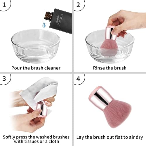 Vaincre Nail Art Dust Powder Remover Brush, Soft Nail Art Dust Cleaner Brush for Acrylic Application and Makeup(Pink) thumbnail 7