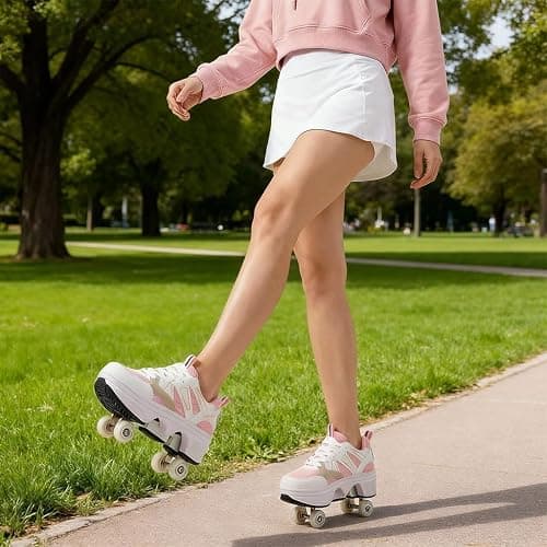 CHSSIH Roller Skate Shoes for Girls, Kids, Women, Men & Adults – Retractable Shoes with Wheels | Pop-Out High Roller Skating Shoes That Turn Into Sneaker Skates thumbnail 5