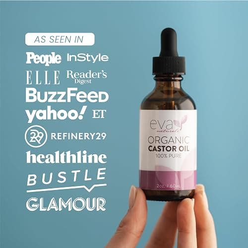 Eva Naturals Organic Castor Oil – 100% Pure, Cold-Pressed & Unrefined – Organic Oil for Hair, Eyelashes & Eyebrows – Helps Condition, Nourish, Strengthen & Revive Appearance – Hair & Lash Care, 2 oz thumbnail 9