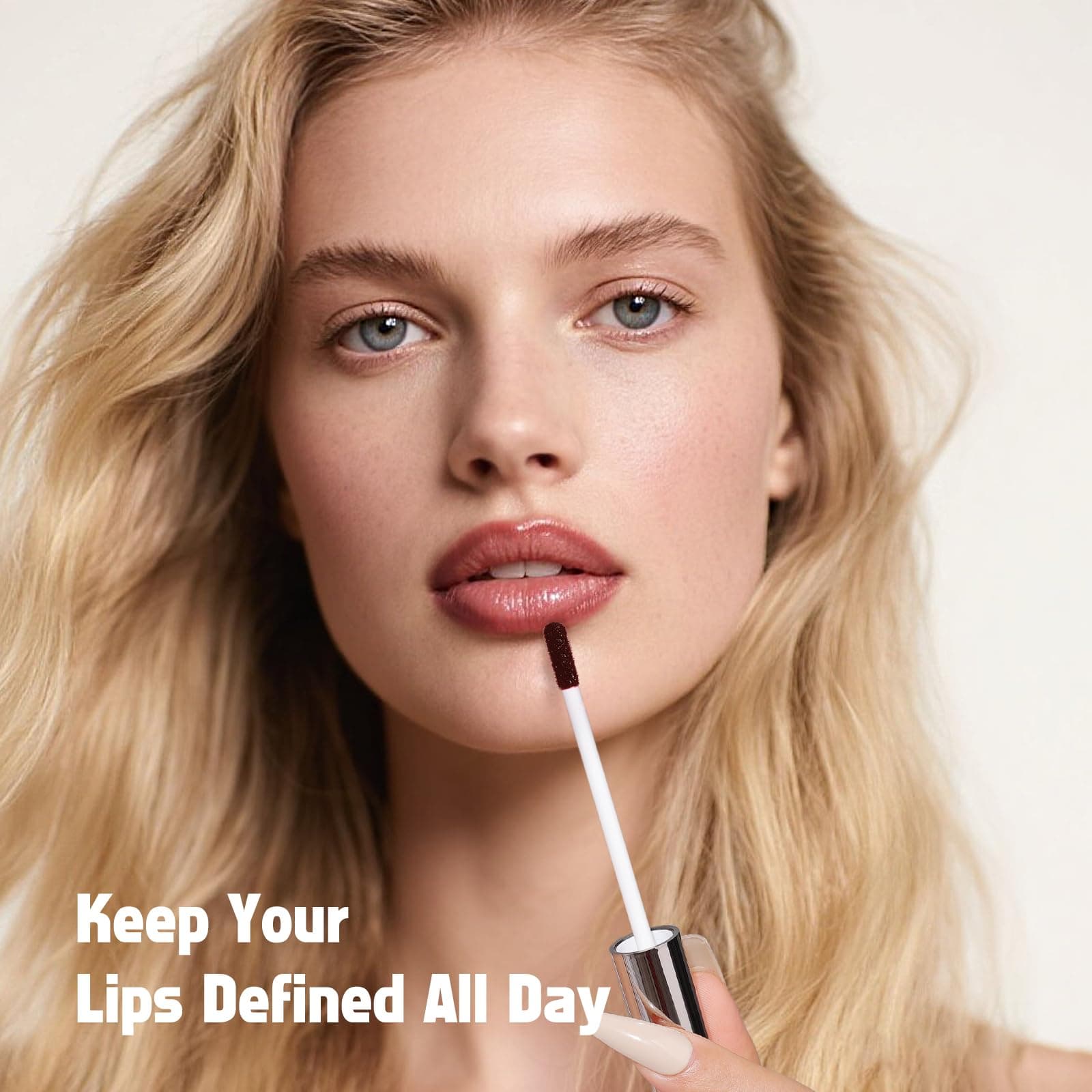 KIMUSE Peel Off Lip Liner Stain, Long Lasting Lip Tint Stain Peel Off, Waterproof, Transfer Proof, Highly Pigmented Color Tattoo Lip Tint Liner, Matte Finish (Nude pinky) thumbnail 6