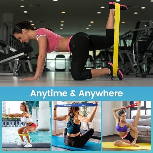 WIKDAY Resistance Bands for Working Out Exercise Loop Bands Workout Bands Set for Men Women Body Stretching, Crossfit Training, Home Workout, Physical Therapy, Booty Legs, Set of 5 thumbnail 7