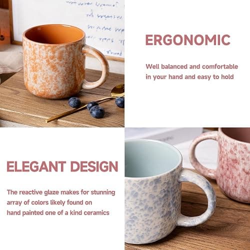 12 OZ Coffee Mugs Set of 6, Modern Coffee Mugs Set with handle for Tea/Latte/Cappuccino/Milk/Cocoa. thumbnail 5