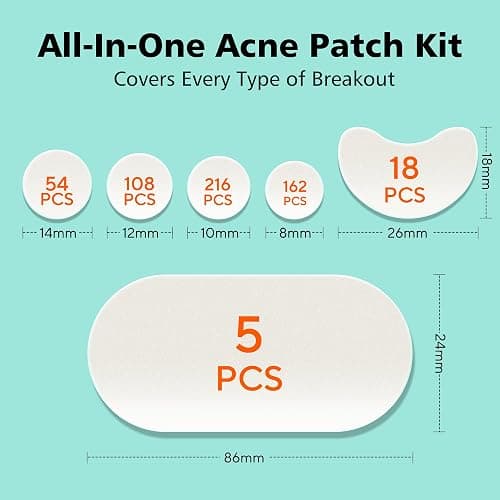 Dr.patch 563 Count Pimple Patches, Acne Patches for Face & Body | Hydrocolloid Patches, Invisible Thin, Large & Small Sizes for Whiteheads, Zits & Breakouts (Dots, Strip, Contoured 6 Sizes) thumbnail 5