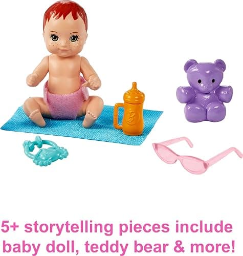 Barbie Skipper Babysitters, Inc. Playset with Skipper Babysitter Doll (Brunette), Stroller, Baby Doll & 5 Accessories, Toy for 3 Year Olds & Up thumbnail 5