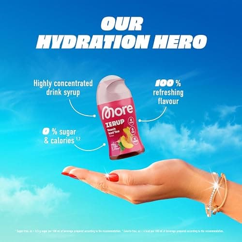 MORE Zerup, Zero Calorie Syrup a.o. with Real Fruit Extracts, Peach Iced Tea, 65 ml (up to 8 l Softdrink) - Zero Added Sugars thumbnail 2