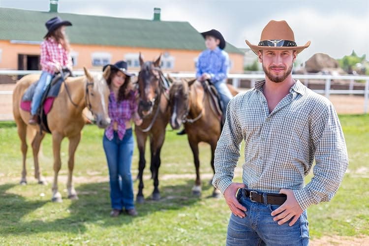 Lanzom Cowboy Hat for Women and Men with Shapeable Wide Brim Felt Western Hats for Cowboys and Cowgirls thumbnail 6
