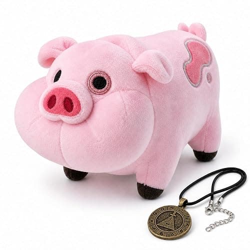 EIKOU Gravity Falls Waddles Pig Mabel Barfing Plushes Dolls Kids Toy 7" （Comes with Pendant） - Image 1