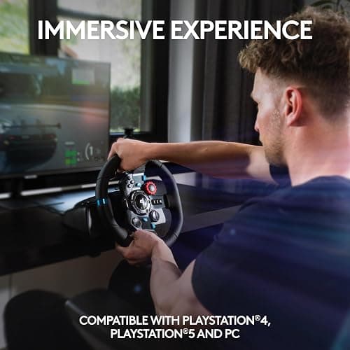 Logitech G29 Racing Wheel and Pedals for PS5/PS4/PC | Stainless steel paddle shifters, leather steering wheel cover, real force feedback, for PS5, PS4, PC, Mac thumbnail 3