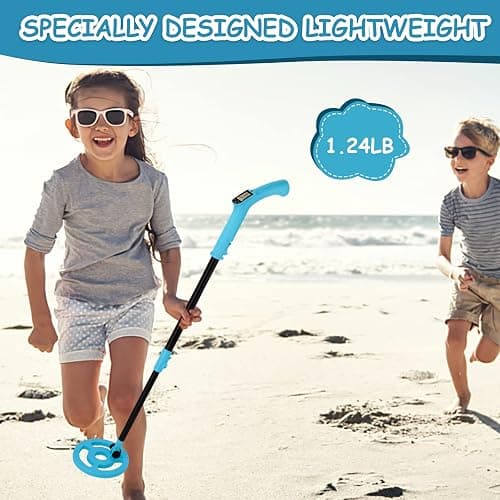 OMMO Metal Detector, Adjustable 27.5”-37.8” Metal Detector for Kids with Intuitive LCD Display, Lightweight Kids Metal Detectors with 6” Search Coil for Exploration Hiking thumbnail 5