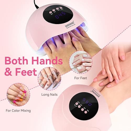 JODSONE Quick U V LED Nail Lamp with 4 Timer Settings Auto Sensor Nail Dryer Pink thumbnail 6