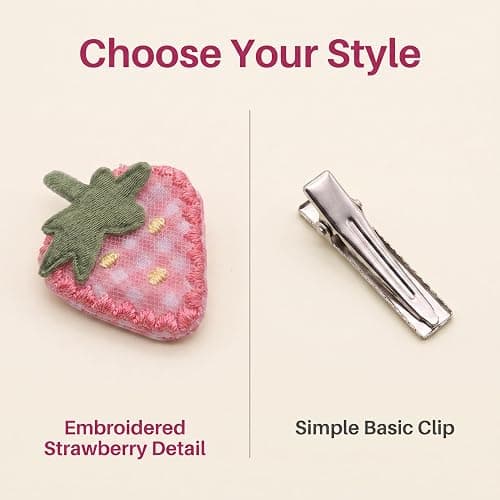 2Pcs Fabric Strawberry Hair Clips for Women Girls Sweet Hairpins Pink Barrettes Duckbill Hair Accessories，Clips and Barrettes thumbnail 8