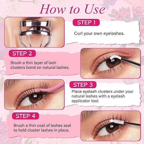PROLASHBEAUTY Natural Lash Clusters Kit Wispy Lash Clusters Venus Ultra Thin Invisible Band Eyelash Clusters Kit Used 10 times with Clear Lash Bond and Seal Tweezer Remover (Venus Kit, 8-16mix) thumbnail 6