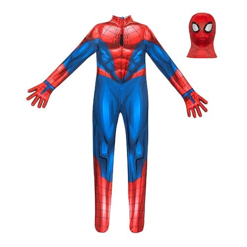 Marvel Spider-Man Official Youth Deluxe Zentai Costume - Deluxe Two-Way Stretch Spandex with Invisible Zippers and Wrist Openings for Added Convenience (M) thumbnail 7