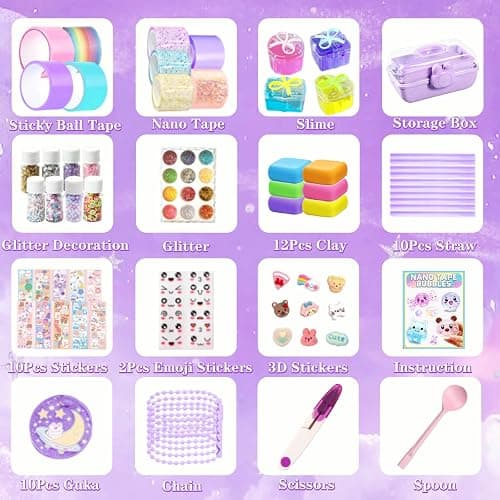 Nano Tape Bubble Kit for Kids, Squishy Maker Making Kit, Birthday for 4 5 6 7 8 9 Year Old Girls Girl Grandkids, Kids Toys for Girls 4-6 6-8 8-10 10-12 thumbnail 2