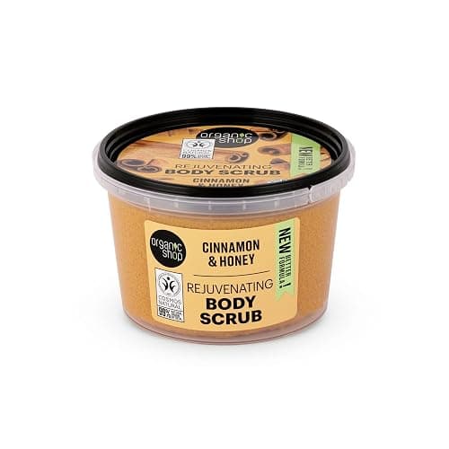 Organic Shop 250ml Body Scrub Rejuvenating Cinnamon & Honey - Image 1