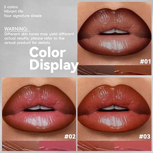 HOSAILY 2 in 1 Lip Combo Sets, Dark Brown Natural Lips Liner and Liquid Lipstick Combo Moisturizing Nude Glossy Gloss Lip Kit, Plumping Lightweight Lips Pencil with High Shine Tinted Gloss Set01 thumbnail 6