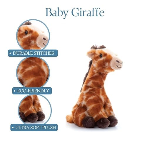 The Petting Zoo Giraffe Stuffed Animal Plushie, Gifts for Kids, Wild Onez Babiez Zoo Animals, Giraffe Plush Toy 6 inches thumbnail 4