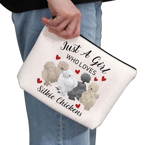 G2TUP Silkie Chicken Lover Gift Who Loves Silkie Chickens Makeup Bag Silkie Chicken Owner Cosmetic Bag Crazy Chicken Lady Zipper Travel Bag (Who Loves Silkie Chickens White Bag) thumbnail 4