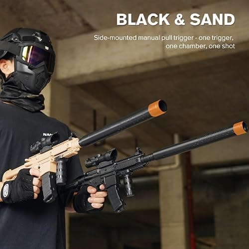 2 Pack Manual Toy Blaster Soft Foam Bullets, Manual Blaster Shooting Game, 18+ (Manual 2 Pack) thumbnail 2