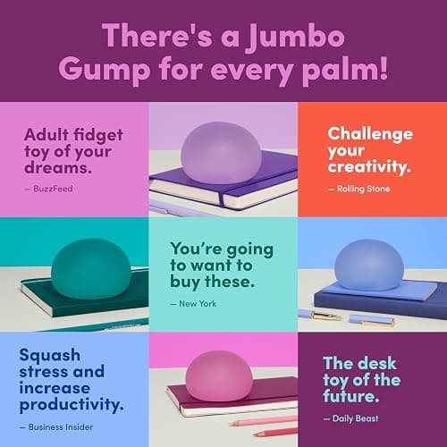 Speks Jumbo Gump Stress Balls | Ultra Soft Squishy Fidget Toy for Adults & Teens | Stress Relief & Desk Toy | Moon Jelly thumbnail 7