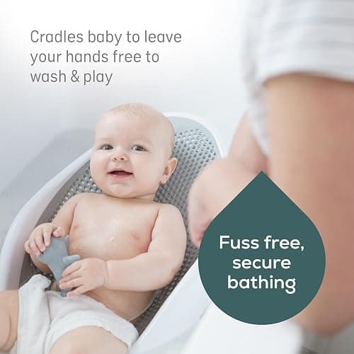 Angelcare Soft Touch Baby Bath Support -Grey- Water Level Indicator, Non-Slip, Comfortable & Safe for Newborns & Infants up to 6 Months thumbnail 4