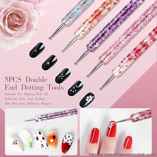 32pcs Nail Art Brushes, Acrylic Brush, Liner Dotting Tools For Beginners | Complete Nail Art Tool Set with Liner, Dust, Dotting & Drawing Brushes, Perfect for Detailed Designs, Great for Home & Salon thumbnail 2