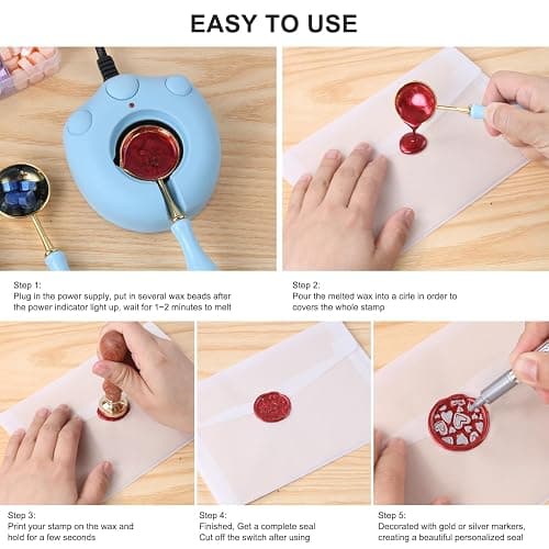 WASOHLING 1200 Pcs Metallic Assorted Color Wax Seal Beads - 48 Colors for Making Seals, Decor for Envelope Letter Wedding Invitation (48 Lattices Kit) thumbnail 5