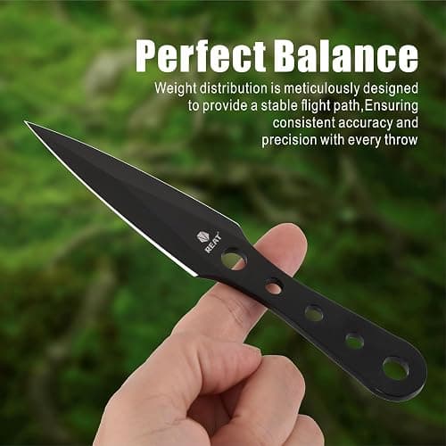 REAT Throwing Knives - 12 Piece, 6.5" 440 Stainless Steel with Full Tang Design, Includes Nylon Carrying Case for Safe Storage,Ninja Kunai Knives for Competition,Training,Recreation,Gifts for Men,Women thumbnail 6
